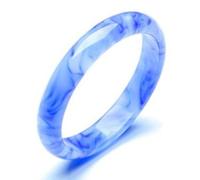 Beautiful Jade Bracelet, Natural Hetian Floating Flower Bangle Blue and White Auspicious Female Gift Diameter 54mm