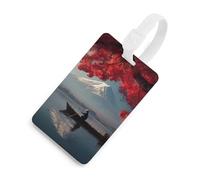 Beautiful Japan Mount Fuji Luggage Tags for Suitcases Cute ID Tags Travel Baggage Tag Name Tags for Women Men