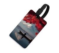 Beautiful Japan Mount Fuji Luggage Tags for Suitcases Cute ID Tags Travel Baggage Tag Name Tags for Women Men