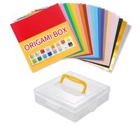 Beautiful Japanese Origami Paper (a.k.a. Chiyogami), Each Contains Four Different Designs, Made in Japan (Storage Box Set)