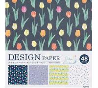 Beautiful Japanese Origami Paper (a.k.a. Chiyogami), Each contains four different designs, Made in Japan (Tulip Garden 48sheets)