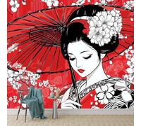 Beautiful Japanese Woman Wall Mural - 200 x 140 cm Photo Wallpaper for Boys' Bedroom, Living Room, Playroom, Nursery, Teen Room, Kids' Photo Mural Wall Art