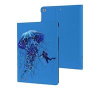 Beautiful Jelly Fish with Scuba Diver Case Compatible for ipad 2017/2018/Air1/Air2 (9.7in) Tablet Cases Stand Protective Cover with Sleep/Wake