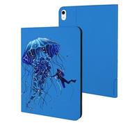Beautiful Jelly Fish with Scuba Diver Case Compatible for ipad Air5/air4 (10.9in) /ipad Pro 2018(11in) Tablet Cases Stand Protective Cover with Sleep/Wake