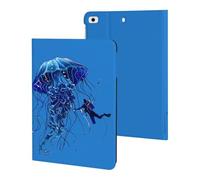 Beautiful Jelly Fish with Scuba Diver Case Compatible for ipad Mini 1/2/3/4/5 (7.9in) Tablet Cases Stand Protective Cover with Sleep/Wake
