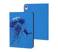 Beautiful Jelly Fish with Scuba Diver Case Compatible for ipad Mini6 (8.3in) Tablet Cases Stand Protective Cover with Sleep/Wake