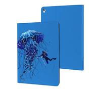 Beautiful Jelly Fish with Scuba Diver Case Compatible for ipad Pro/2016 ipad Pro (9.7in) Tablet Cases Stand Protective Cover with Sleep/Wake