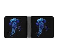 Beautiful Jelly Fish with Scuba Diver Mens Wallet Printed Card Holder Bifold Wallets Purse Coin Pocket