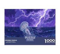 Beautiful Jellyfish 1000 Piece Animal Jigsaw Puzzle Adults Fun Education Game Toy Intellectual Game Home Decoration Stress Relief Relaxation And Intelligence 38x26cm/1000pcs