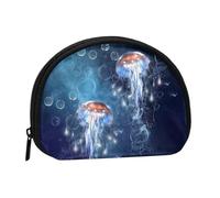 Beautiful Jellyfish Mini Zipper Coin Purse, Small Travel Organizer with All-Over Print, Durable Polyester Fabric, Compact Pouch for Coins,Keys