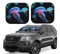 beautiful jellyfish Print Car Sun Shade Windshield 2-Piece Foldable Front Windshield Sun Visor Sunshade for Car Windshield, M