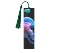 Beautiful Jellyfish Printed Metal Bookmarks S - Dark Green Lightweight Aluminium Book Marker for Books, Journals & Gifts, Ideal Book Lovers, Holiday Decor & Crafts