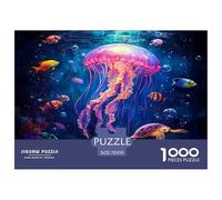 Beautiful Jellyfish1000Pieces JigsawPuzzleMarine Animals KidsforAdult Colourful Brainteasing Age12+byth Challenging The Impossible Difficult Game Brainteasing Adults Jigsaw Puzzle 70x50cm/1000p