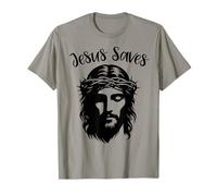 Beautiful Jesus face crown of thorns Christian Faith Saves T-Shirt