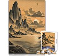 Beautiful Jump of Dolphins at Sunset 1000 Pieces Puzzles for Adults Playful Learning Cognitive Activity for Joyful Surprises Size 38x52cm