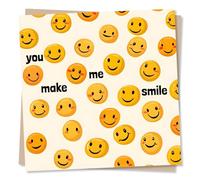 Beautiful Just a Note or Appreciation or Anniversary Card For a Loved One - You Make Me Smile - Adorable, Smiley Face, Smiles - For a Special Someone, Husband, Wife, Girlfriend, Boyfriend