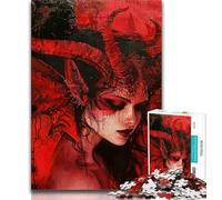 Beautiful Lady Demon with Wings 1000 Piece Jigsaw Puzzle for Adults Teens,Challenging To Complete But Fun And Humorous Unique Home Decor And Gifts 50x75cm