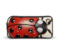 Beautiful Ladybug Pencil Case - Large Aesthetic Makeup Bag Multi-Purpose Pencil Pouch Cute Cosmetic Bag with Zipper Closure for Office, Home, Study & Travel