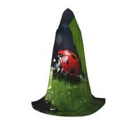 Beautiful Ladybug1 Print Hooded Robe Adult Wizard Robes Monk Priest Cloak Halloween Cosplay Knight Hood Cape, Black, Medium