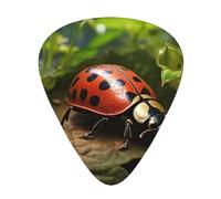 Beautiful Ladybug2 print Celluloid Guitar Plectrums for Acoustic Guitar Bass,Guitar Picks with Organizer Box
