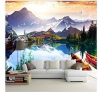 Beautiful Lake High Mountains City Architecture Birds 3D Wallpaper Luxury Silk Study Dining Feature Sofa Grey Bedroom Living Room Tv Decorative Wall-250cm×170cm