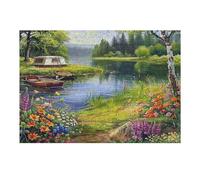 Beautiful Lakeside Scene 300 Piece Jigsaw Puzzle for Adults Sick Day Activity Gentle Distraction No Dust Pieces Great Gift for Get Well Soon 300 PCS