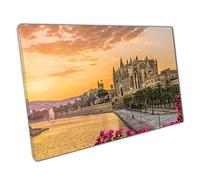 Beautiful Landmark Cathedral La Seu At Sunset In Palma De Mallorca Islands Spain Wall Art Print On Canvas Picture For Home Office Decor 91x61cm (36x24In)