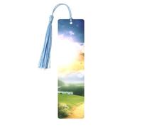 Beautiful Landscape Printed Metal Bookmarks M - Sky Blue Lightweight Aluminium Book Marker for Books, Journals & Gifts, Ideal Book Lovers, Holiday Decor & Crafts