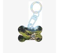 Beautiful Landscape Scenery Dog Tags for Pets,Bone-Shaped Acrylic Pet ID Tags,Perfect for Small to Large Dogs and Cats,Cute & Functional