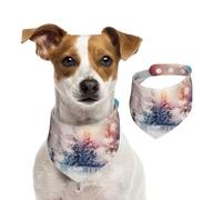 Beautiful Landscape Trees Snow Flakes Dog Bandanas,Summer Bandanas for Dogs Washable Adjustable Dog Triangle Scarf Bibs Cute Pet Bibs for Medium Large Dogs Puppy and Cats Small