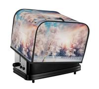 Beautiful Landscape Trees Snow Flakes Toaster Cover 4 Slice, Two Slice Bread Machine Covers Quilted Toaster Dust Cover Universal Size Kitchen Small Appliance Cover With Top Handle