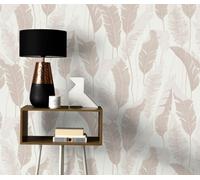 Beautiful Leaf In Grey With Metallic Elements From Erismann 4 Earth Collection - Pvc Free