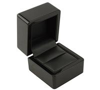 Beautiful Leatherette Velvet Wooden Ring Boxes Proposal Engagement Ring Boxes Wedding Ring Case (Ebony Wooden Ring Box)