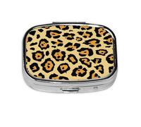 Beautiful Leopard Print Printed,Meta Pill Box 2 Compartment Medicine Case,Portable Organizer,Rectangle Meta Portable Organizer Pill Box 980 Compartment Medicine Case