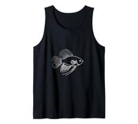 Beautiful Line Art Fish Illustration Coloring Design Tank Top