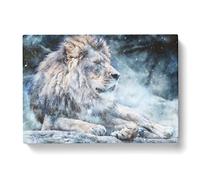 Beautiful Lion Painting Modern Art Canvas Wall Art Print Ready to Hang, Framed Picture for Living Room Bedroom Home Office Décor, 76x50 cm (30x20 Inch)