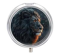 Beautiful Lion Pictures Pill Box, 3 Compartment Small Pill Case Waterproof Travel Pill Organizer for Pocket Or Purse Portable Mini Medicine Tablet Vitamin Holder Pill Case