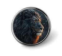Beautiful Lion Pictures Round Badge Cute Brooch Hats Jackets Decor Personalized Lapel Pin Clothing Jewelry Accessories for Wedding Party Gift