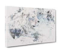 Beautiful Lion Watercolour Canvas Print for Living Room Bedroom Home Office Décor, Wall Art Picture Ready to Hang, 30 x 20 Inch (76 x 50 cm)