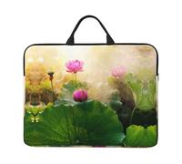 Beautiful Lotus Flower 14 Inch Printed Laptop Sleeve, 600d Oxford-Cloth Shockproof Laptop Case With Thickened Pearl Cotton,Waterproof Portable Laptop Handbag Cover