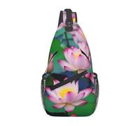 Beautiful Lotus Flower Print Sling Bag For Women Men Fashion One Shoulder Crossbody Bag Travel Fanny Pack Cross Body Bags