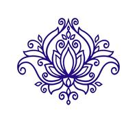 Beautiful Lotus Flower Wall Decal Yoga Mandala Wall Sticker Morrocan Pattern Boho Bohemian Bedroom Car Window-S-20x21cm-DarkBlue
