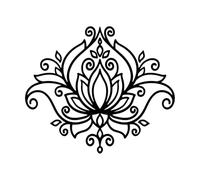 Beautiful Lotus Flower Wall Decal Yoga Mandala Wall Sticker Morrocan Pattern Boho Bohemian Bedroom Car Window-S-20x21cm-Black
