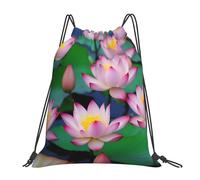 Beautiful Lotus Flower Women Men Drawstring Bag Large Drawstring Backpack Durable String Backpack For Climbing Holidays Football