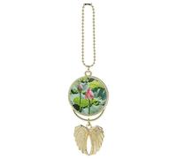 Beautiful Lotus Flowers Car Hanging Ornament Rear View Mirror Pendant Lucky Presents Hanging Ornament Funny Car Pendant for Office Auto Home Decoration Golden-style