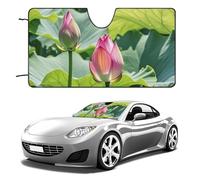 Beautiful Lotus Flowers Car Windshield Sun Shade Keep Car Interior Cool 55"x30" Folding Front Window Sun Shade, Heat Shield for SUV, Truck, Blocks UV