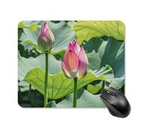 Beautiful Lotus Flowers Square Mouse Pad Portable Computer Mousepad with Non-Slip Rubber Base 20 * 25cm Ultra-Thin Gaming Mouse Mat for Computer Laptop Office Desk Accessories