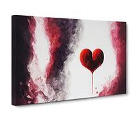 Beautiful Love Heart Canvas Print | Gallery Wrapped 30mm Frame Wall Art | 30x20 inches | Ready to Hang | Contemporary Picture | Living Room Bedroom Lounge Office