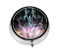 Beautiful Magic Lotus Flower Print Personalised Portable Pillbox with,Mini Pillbox Compact and Convenient Pill Organiser for Storing and Organising Pills