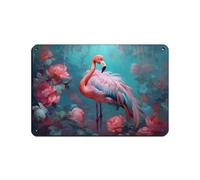 Beautiful Majestic Flamingo Bird Pink Retro Poster Metal Tin Sign Chic Art Retro Iron Painting Bar People Cave Cafe Family Garage Poster Wall Decoration 8x12inch(20x30cm)